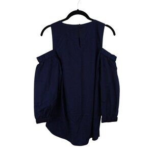 Calvin‎ Klein Cold Shoulder Navy Crew Neck Blouse Size M
